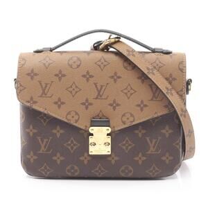 Louis Vuitton Metis Pochette Handbag canvas leather Monogram Reverse brown black